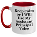 Funny Assistant Principal Gifts for Men, 'Keep Calm Or I Will Use My Assistant Principal Voice' Two Tone Coffee Mug, Gifts from Friends, Perfect for Father's Day - Main