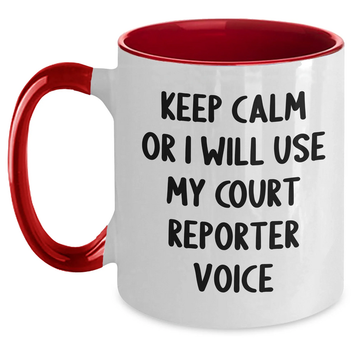 Court Reporter Humor Gifts from Friends for Men, Unique Two Tone Coffee Mug for Father's Day - Main