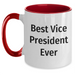Funny Vice President Gifts from Men to Best Ever VP, Two Tone Coffee Mug for Father's Day - Main
