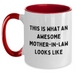 Funny Mom-in-law Gifts - Two Tone Coffee Mug, This Is What An Awesome Mom-in-law Looks Like, Gifts from Family, Gifts for Mom-in-law, Father's Day Unique Treasures - Main