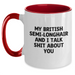 Funny British Semi-Longhair Cat Two Tone Coffee Mug Gifts from Friends for Graduation, 'My British Semi-longhair And I Talk Shit About You' Quote - Main