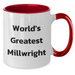Funny Millwright Gifts from Mom's World's Greatest - Two Tone Coffee Mug for Millwright Women, Unique Mother's Day Unique Gifts - Additional