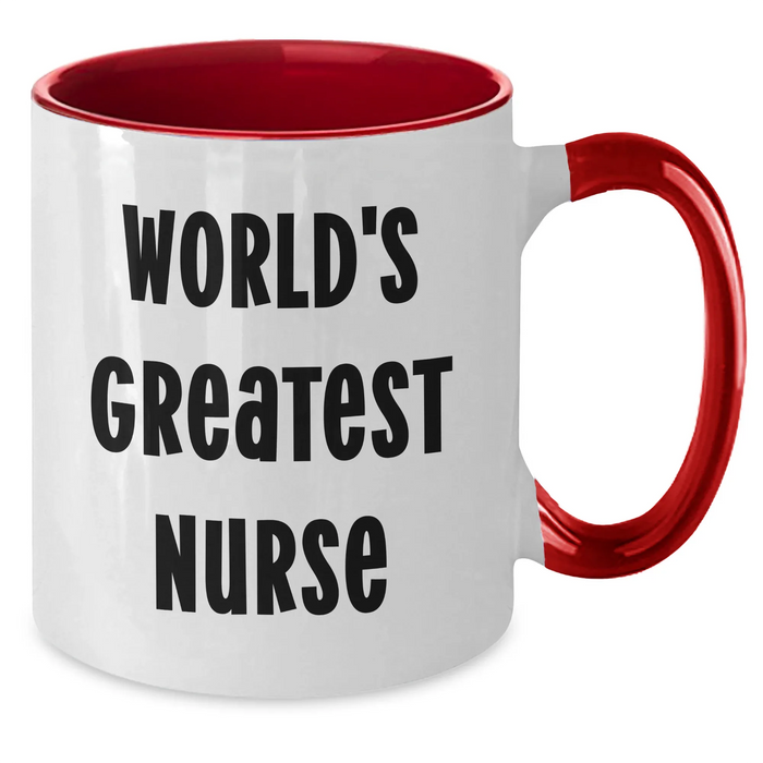 Funny Nurse Quote World's Greatest Nurse Two Tone Coffee Mug Gifts from Family for Mother's Day - Additional