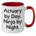 Funny Actuary Gifts from Men, Actuary By Day. Ninja By Night. Two Tone Coffee Mugs for Actuary, Father's Day Unique Gifts - Additional