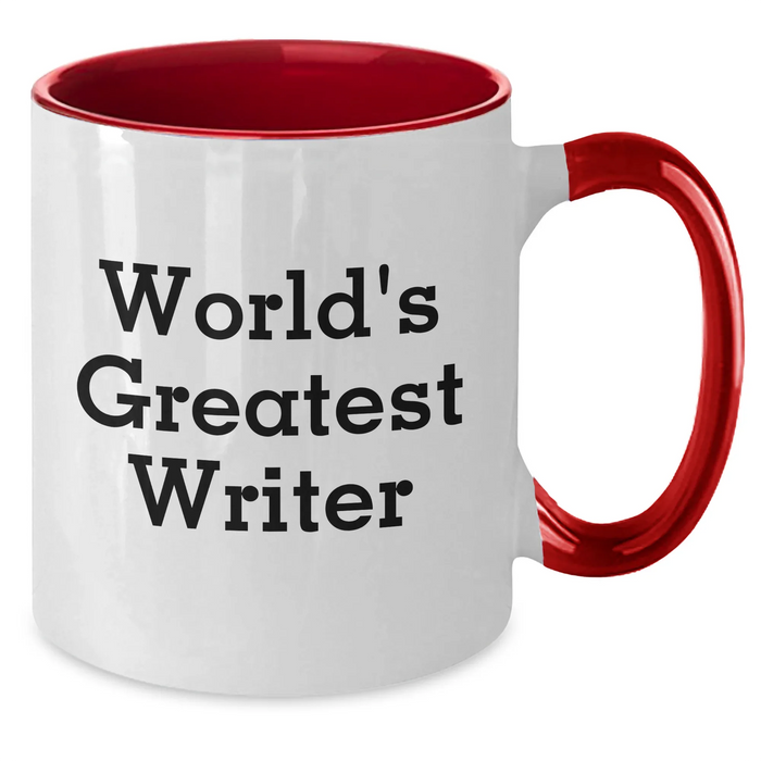 Funny Writer Gifts from Dad - 'World's Greatest Writer' Two Tone Coffee Mug for Him, Unique Father's Day Unique Gift for Men - Additional