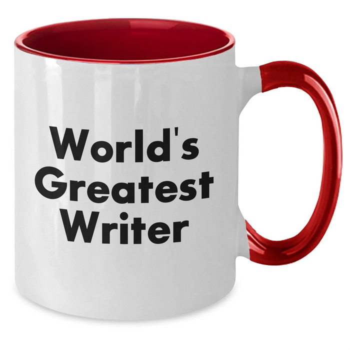 Funny Writer Gifts from Family, Inspirational Two Tone Coffee Mug, 'World's Greatest Writer' Quote, Father's Day Unique Gifts for Men - Additional