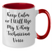 Funny X-Ray Technician Gifts - Keep Calm Or I Will Use My X-ray Technician Voice Two Tone Coffee Mug for X-Ray Technician, Father's Day, Gifts from Men to X-Ray Technician - Additional