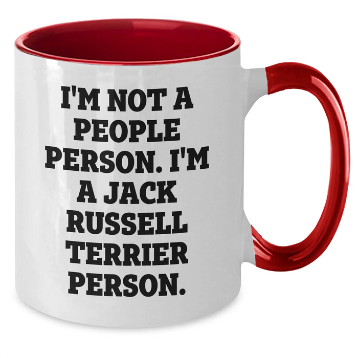 Funny Jack Russell Terrier Dog Lover Gifts from Friends for Dad's Unique Two Tone Coffee Mug - Additional