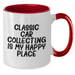 Classic Car Collecting Enthusiasts Gifts from Friends for Men, Funny Two Tone Coffee Mug, 'Classic Car Collecting Is My Happy Place' - Additional