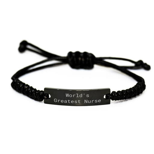 World's Greatest Nurse Funny Quotes Rope Bracelet Gifts from Friends to Family for Mother's Day Unique Nurse Gifts - Image 1