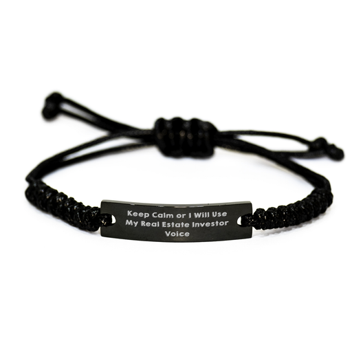Keep Calm Real Estate Investor Gifts from Men to Women Friends Family Customizable Rope Bracelet for Mother's Day - Image 1