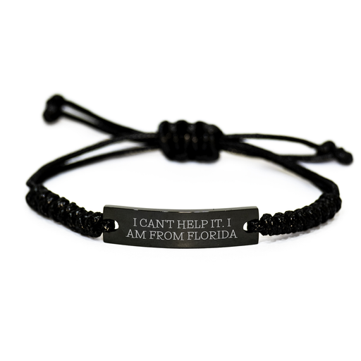 Florida Gifts from Friends - 'I Can't Help It. I Am From Florida' Rope Bracelet for Graduation Unique Gifts from Family to Florida Men and Women - Image 1