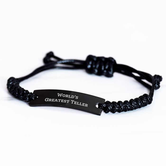 World's Greatest Teller Funny Rope Bracelet Gifts from Men for Teller, Unique Mother's Day Unique Gifts - Image 2