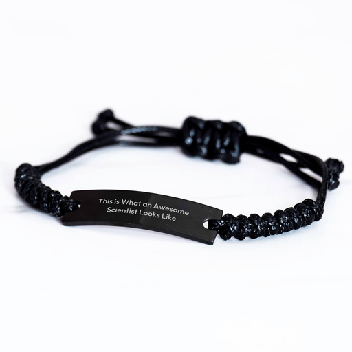 Funny Scientist Gifts for Men: This Is What Awesome Scientists Looks Like, Adjustable Rope Bracelet from Friends, Perfect for Father's Day - Image 2