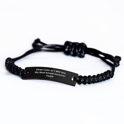 Keep Calm Real Estate Investor Gifts from Men to Women Friends Family Customizable Rope Bracelet for Mother's Day - Image 2