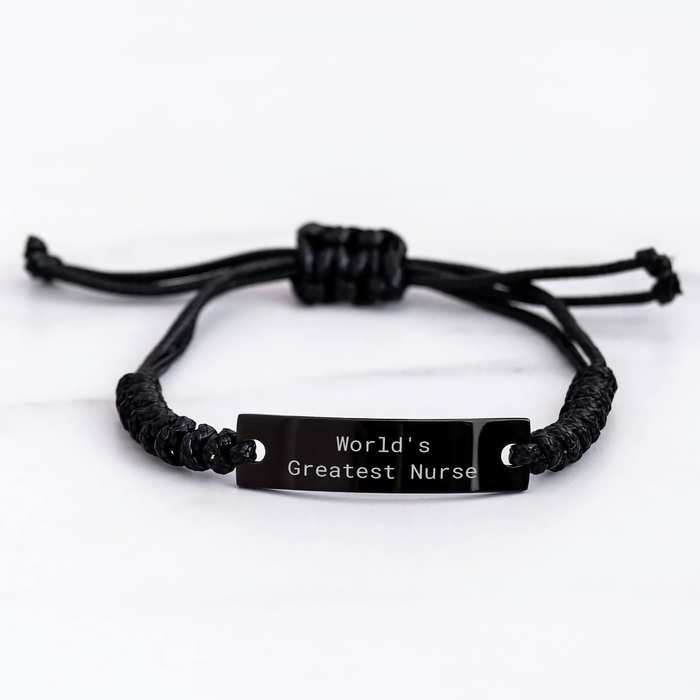 World's Greatest Nurse Funny Quotes Rope Bracelet Gifts from Friends to Family for Mother's Day Unique Nurse Gifts - Image 3