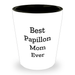 Best Papillon Mom Ever Gifts | Funny Papillon Dog Shot Glass | Unique Father's Day Unique Gifts for Papillon Mom from Kids | White Ceramic, 1.5oz - Image 1