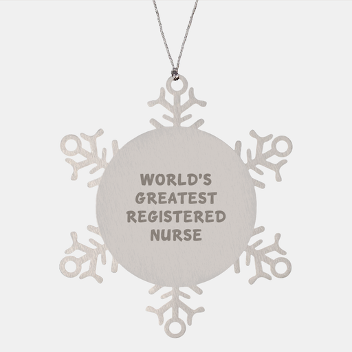 World's Greatest Registered Nurse Snowflake Ornament, Funny Gifts from Family, Friends, Coworkers to Registered Nurse, Unique Christmas Decorations for Men, Women - Image 1