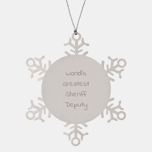 World's Greatest Sheriff Deputy Gifts from Men, Sheriff Deputy Snowflake Ornament for Christmas Unique Gifts - Image 1