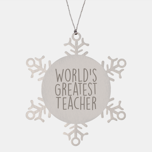 World's Greatest Teacher Snowflake Ornament Gifts from Friends for Christmas, Teacher Appreciation, Unique Snowflake Ornaments - Image 1