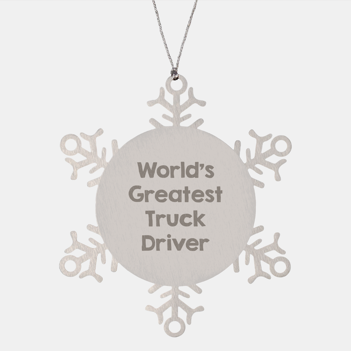 World's Greatest Truck Driver Snowflake Ornament for Christmas Unique Gifts from Friends, Coworkers, or Family - Image 1