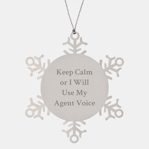 Agent Snowflake Ornament, Funny Quote, Christmas Unique Gift from Friends to Agent - Image 1