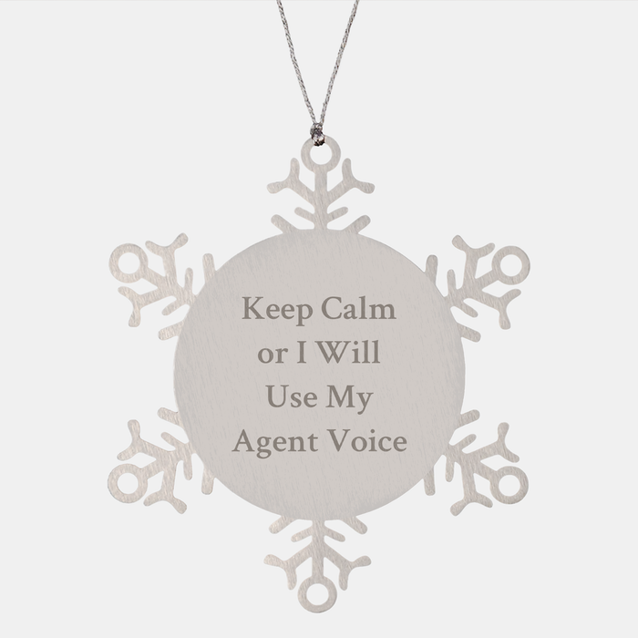 Agent Snowflake Ornament, Funny Quote, Christmas Unique Gift from Friends to Agent - Image 1
