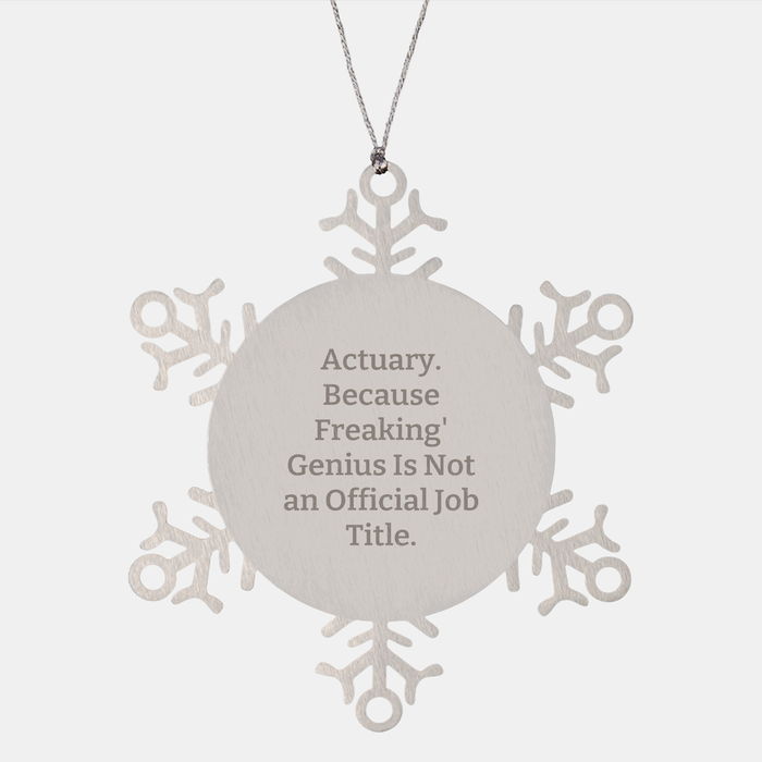 Actuary Gifts, Snowflake Ornament for Men, Funny Quote, Christmas Unique Gifts from Friends to Actuary - Image 1