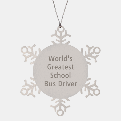 Funny School Bus Driver Gifts, World's Greatest Snowflake Ornament, Christmas Unique Tokens from Friends to School Bus Drivers - Image 1