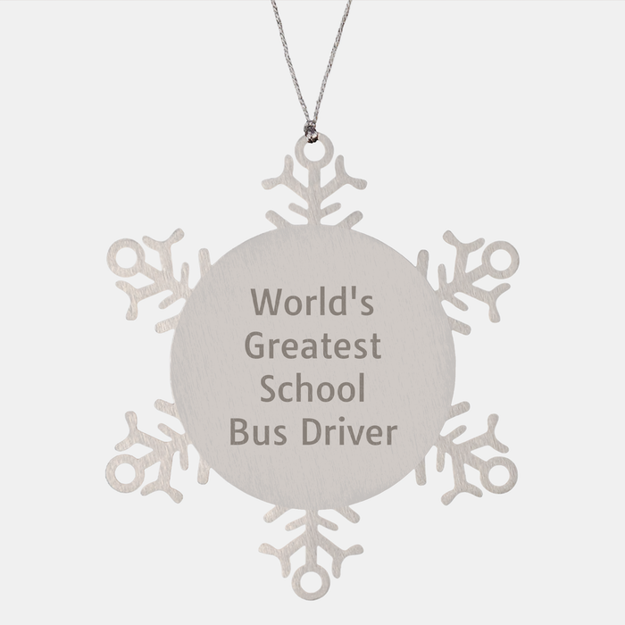 Funny School Bus Driver Gifts, World's Greatest Snowflake Ornament, Christmas Unique Tokens from Friends to School Bus Drivers - Image 1