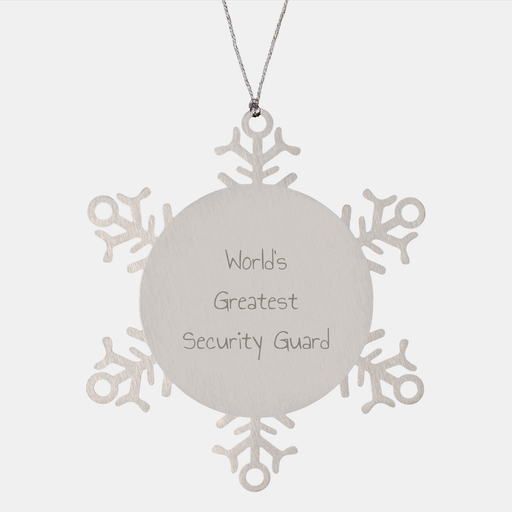 World's Greatest Security Guard Snowflake Ornament, Funny Christmas Unique Gifts for Security Guards from Friends, Family, or Coworkers - Image 1