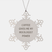 A Funny Gift for Mixologist Friends from Family, Coffee Gives Me My Mixologist Power Snowflake Ornament for Christmas - Image 1