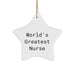 Gifts from Coworkers - World's Greatest Nurse Star Ornament, Nurse Gifts for Christmas - Image 1
