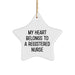 My Heart Belongs To A Registered Nurse Star Ornament, Funny Gift for Christmas, Gifts from Family to Registered Nurse - Image 1