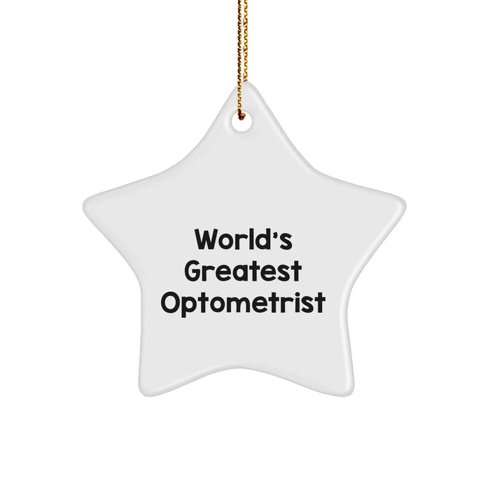 Funny Optometrist Gifts, 'World's Greatest' Star Ornament for Men, Women, or Coworkers, Christmas Unique Gifts from Family, Friends, or Yourself - Image 1