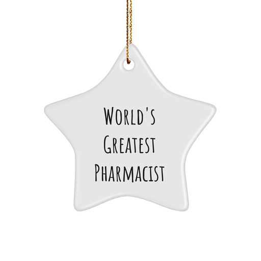 World's Greatest Pharmacist Star Ornament, Funny Gifts from Family to Pharmacist, Christmas Unique Gifts for Men, Women, Coworkers, and Friends - Image 1