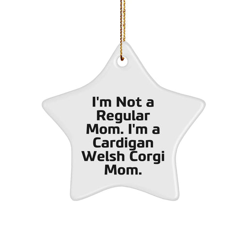 Funny Cardigan Welsh Corgi Mom Gifts from Family for Christmas Star Ornament - Image 1