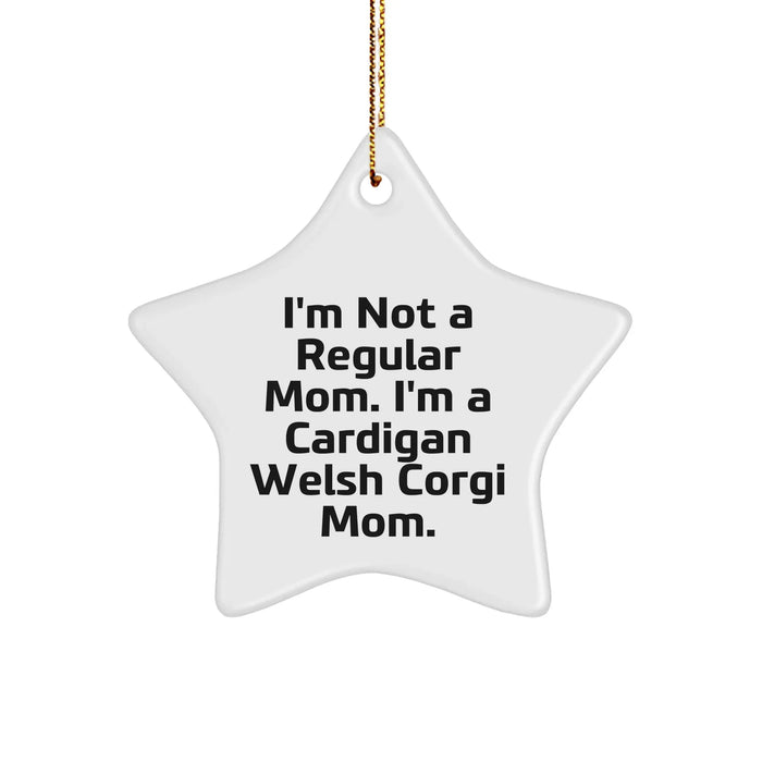Funny Cardigan Welsh Corgi Mom Gifts from Family for Christmas Star Ornament - Image 1