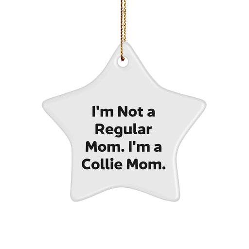 Collie Dog Mom's Christmas Unique Gift, 'I'm Not A Regular Mom. I'm A Collie Mom.' Star Ornament, Gifts from Mom to Collie Dog, Unique Holiday Decor - Image 1