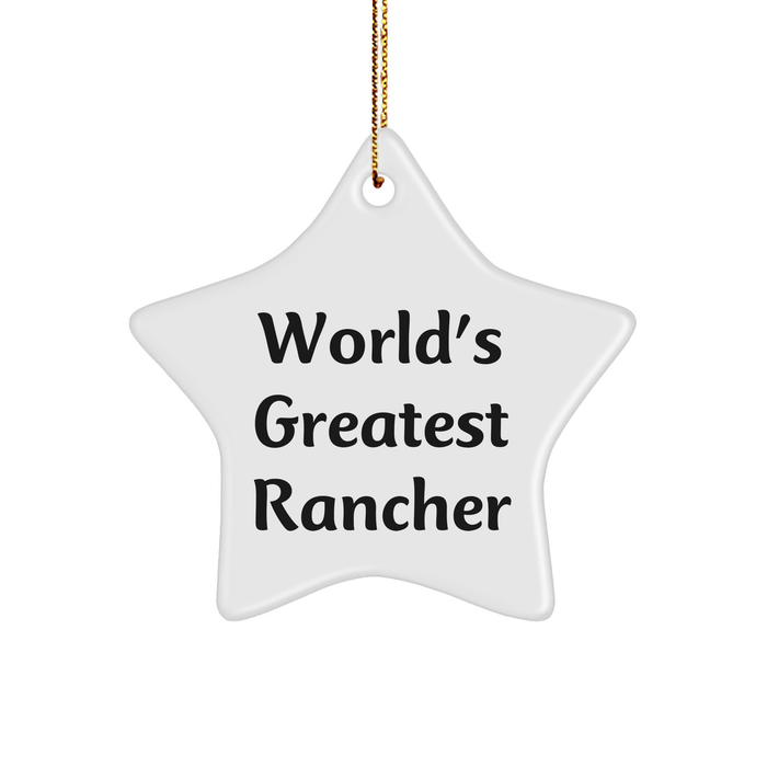 World's Greatest Rancher Star Ornament Gifts from Friends to Rancher, Men, Coworkers, Family - Christmas Unique Rancher Gifts - Image 1