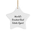 Funny 'World's Greatest Real Estate Agent' Star Ornament for Christmas Unique Gifts from Friends or Family to Real Estate Agent - Image 1