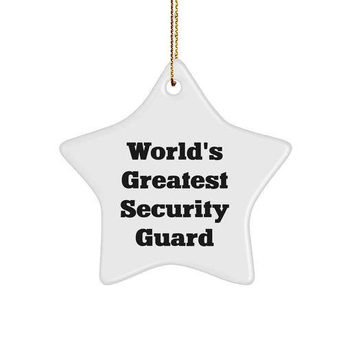 Funny Security Guard Gifts - World's Greatest Star Ornament for Men, Women, Friends, and Coworkers - Christmas Unique Gifts from Family - Image 1