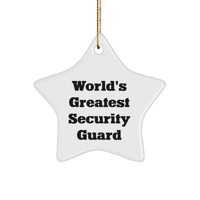 Funny Security Guard Gifts - World's Greatest Star Ornament for Men, Women, Friends, and Coworkers - Christmas Unique Gifts from Family - Image 1