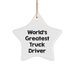 World's Greatest Truck Driver Star Ornament, Funny Gift for Truck Driver, Truck Driver Gifts from Friends, Perfect for Christmas - Image 1