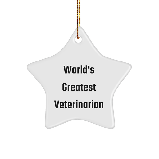 World's Greatest Veterinarian Gifts for Men, Funny Christmas Star Ornament from Family, Friends, or Coworkers - Image 1