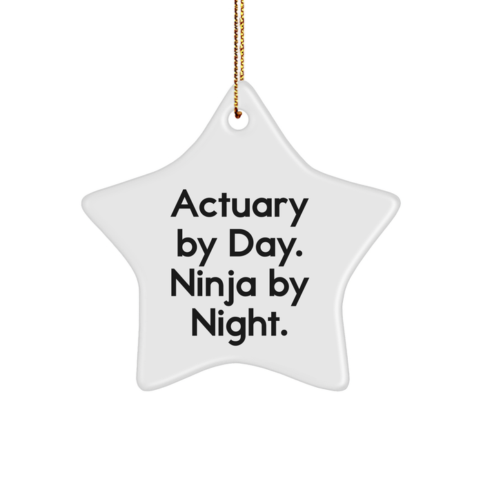 Actuary By Day, Ninja By Night Star Ornament, Funny Gift for Actuary Friends and Family, Christmas Unique Acts - Image 1