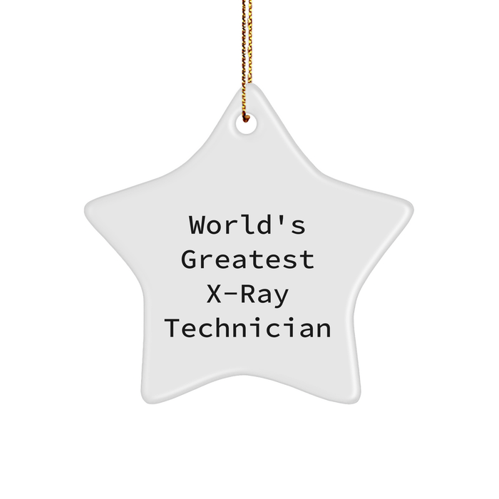 World's Greatest X-ray Technician Star Ornament, Funny Gifts from Friends for X-Ray Technician, Christmas Unique Gifts - Image 1
