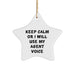 Funny Agent Star Ornament, Keep Calm Or I Will Use My Agent Voice, Gifts from Men to Agent, Agent Unique Gifts for Christmas - Image 1