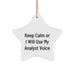 Funny Analyst Gifts from Friends for Christmas - 'Keep Calm Or I Will Use My Analyst Voice' Star Ornament - Image 1