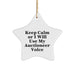 Funny Auctioneer Gifts from Men to Friends - Keep Calm Or I Will Use My Auctioneer Voice Star Ornament for Christmas - Image 1